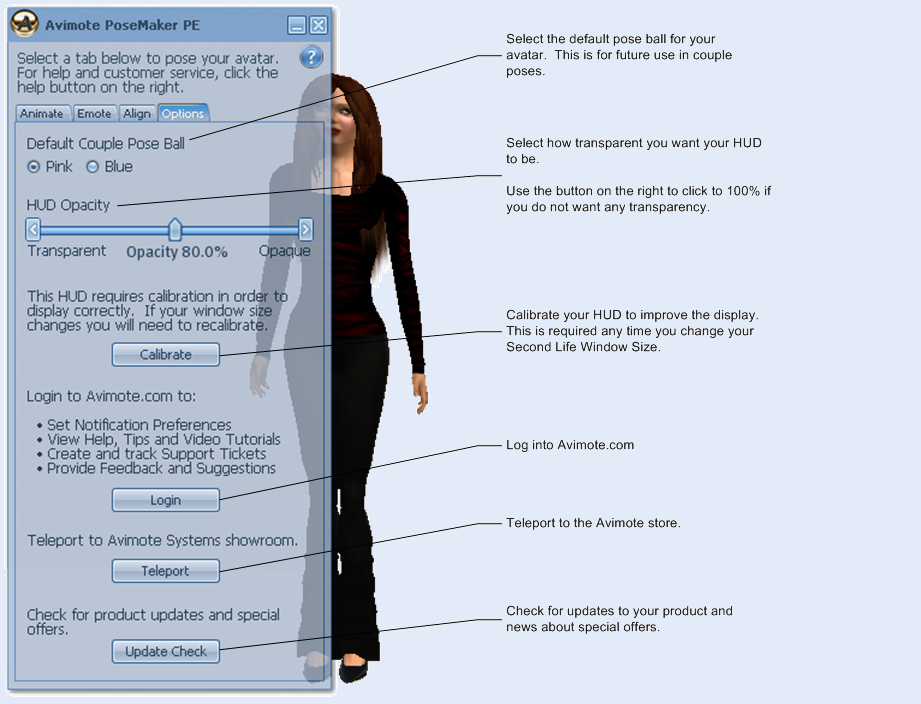 PoseMaker Options Tab